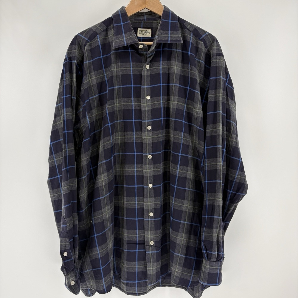Vintage Gitman Bros Mens Plaid Button Down Flannel Long Sleeve Made In USA XL